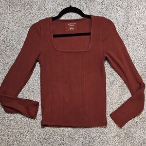 American Eagle Outfitters Terracotta Square Neck Top